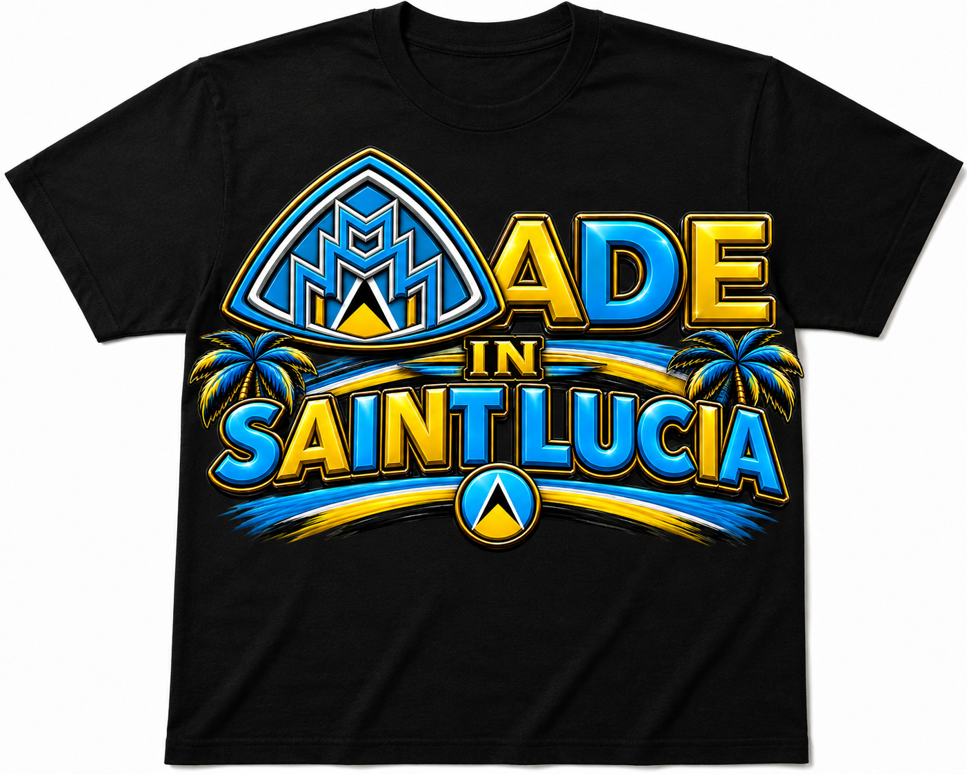 Made In Saint Lucia Black Shirt