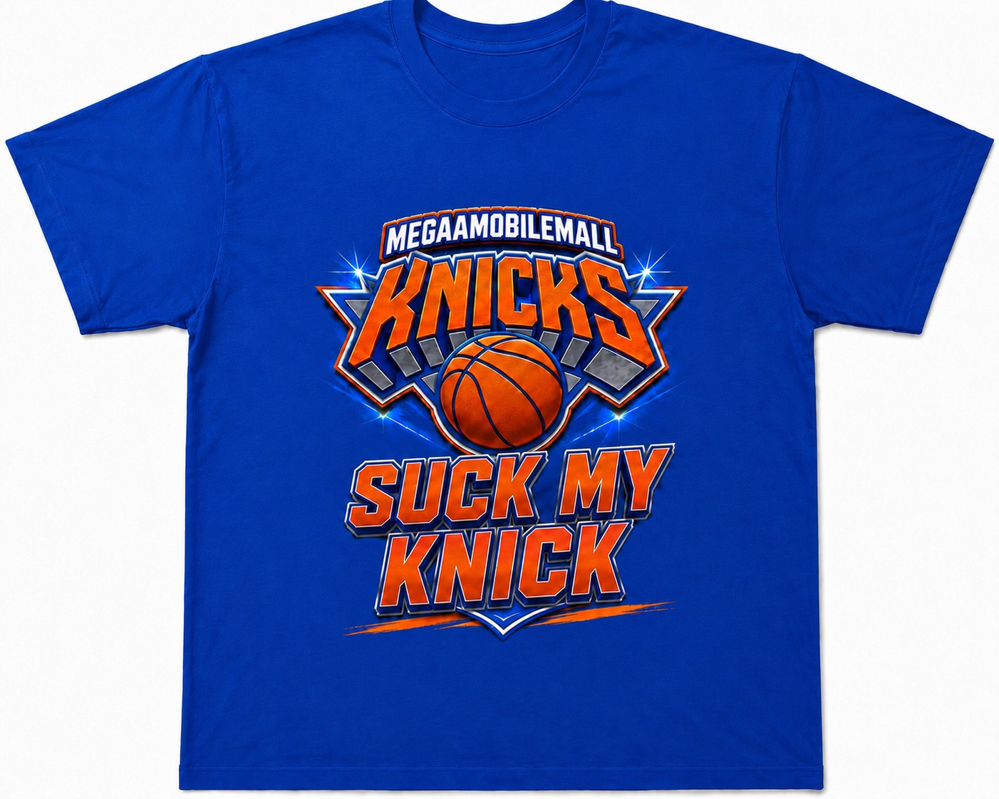 Suck My Knick Megaa Blue Tee