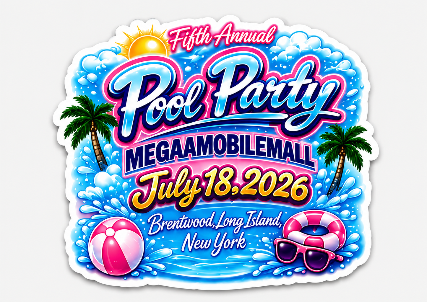5th Annual Pool Party Stickers