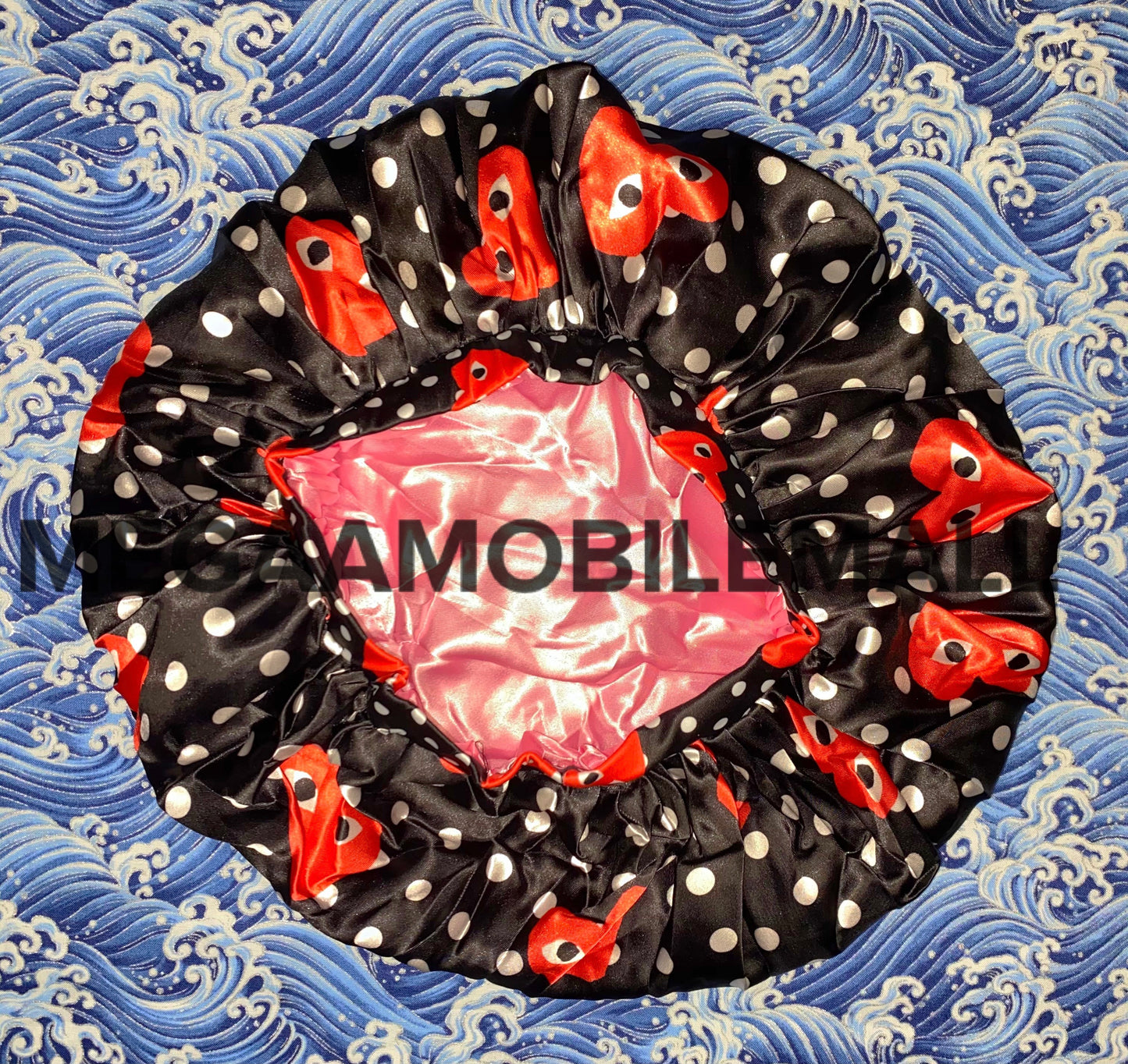 Polkadot red heart Bonnet