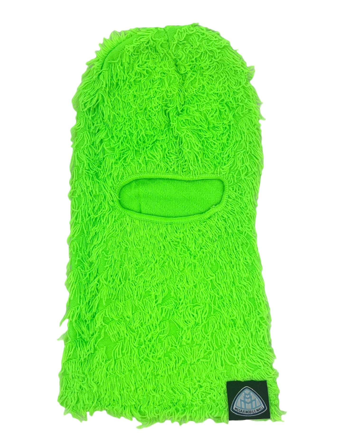 lime green distressed ski mask