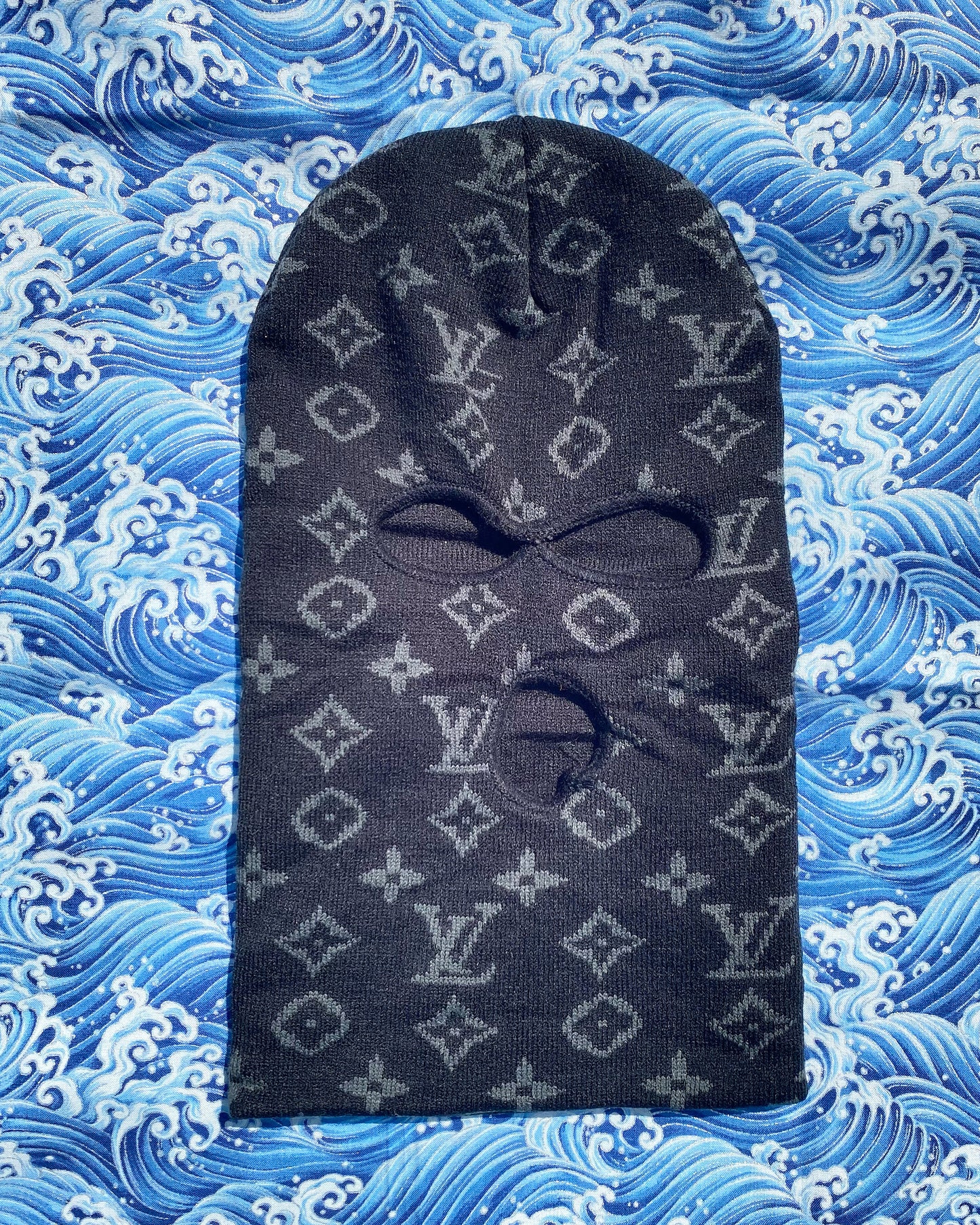 designer black lv ski mask