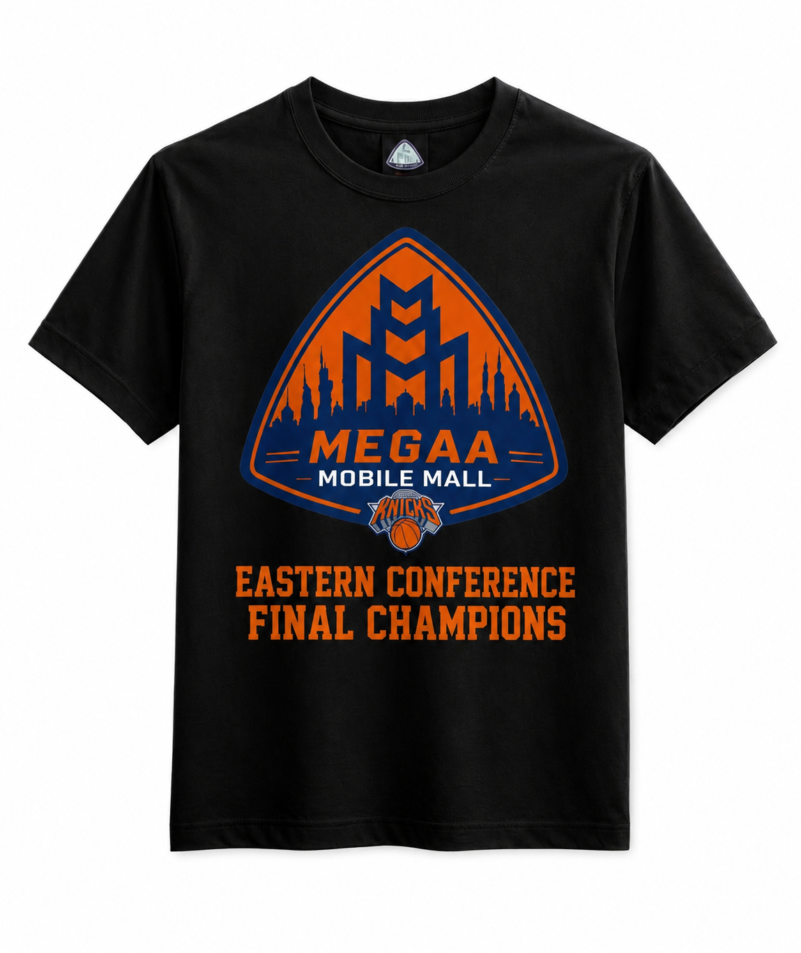Knicks Megaa Black Tee front view