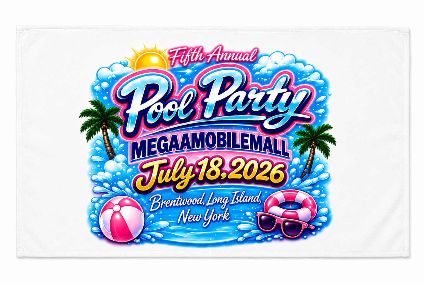 5th Annual Pool Party Rally Towel