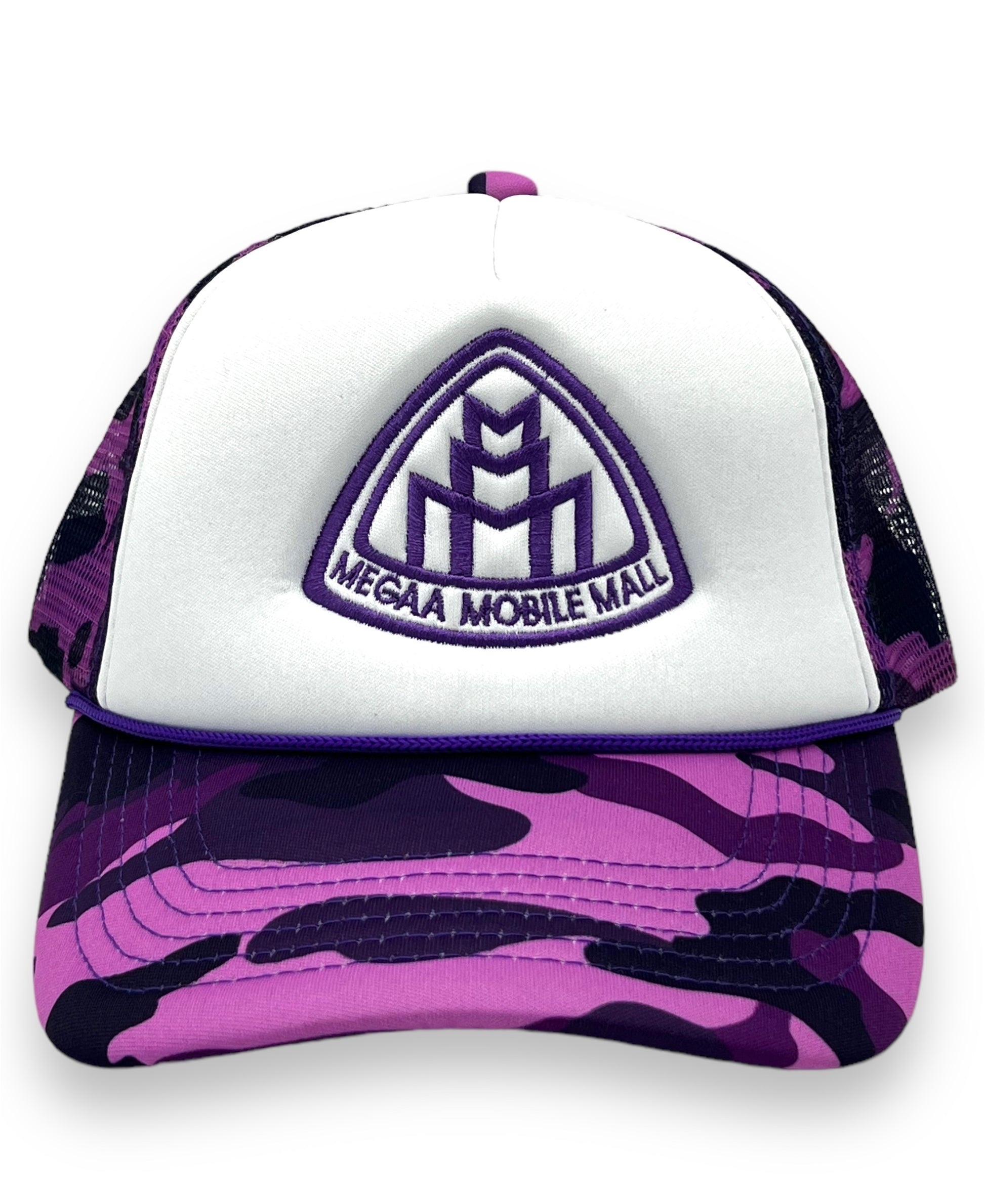 Triple M Logo Trucker - Purple Camo front view