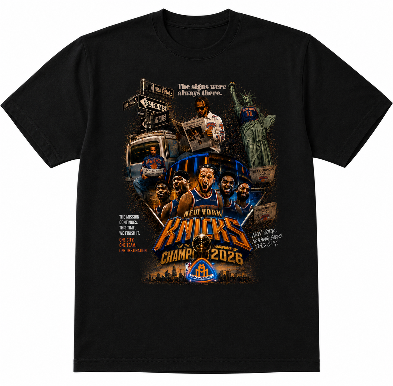 Knicks NBA Finals Championship Megaa Black Tee