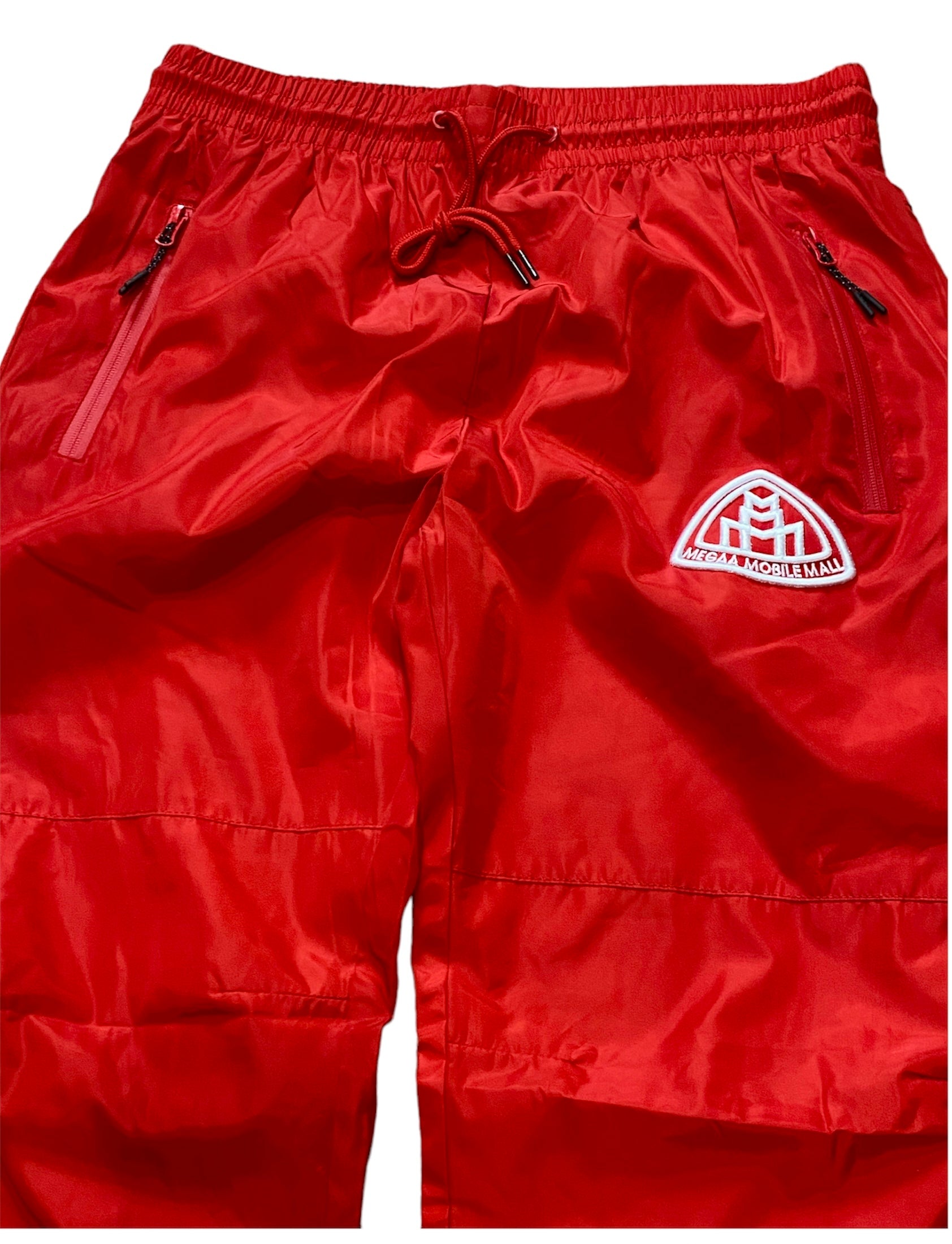 Triple M Red Tracksuit pants close up detail