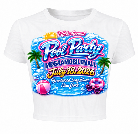 5th Annual Pool Party Cropped Tee