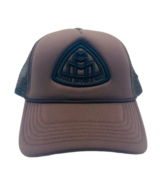 Triple M Logo Trucker - Solid Brown front view