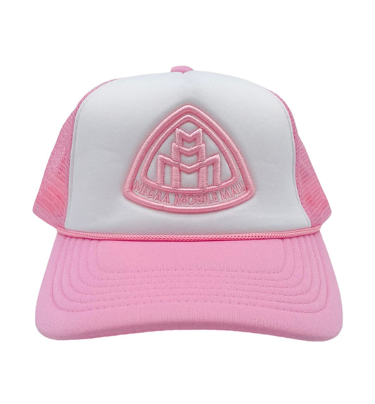 Triple M Logo Trucker - Pink front view 
