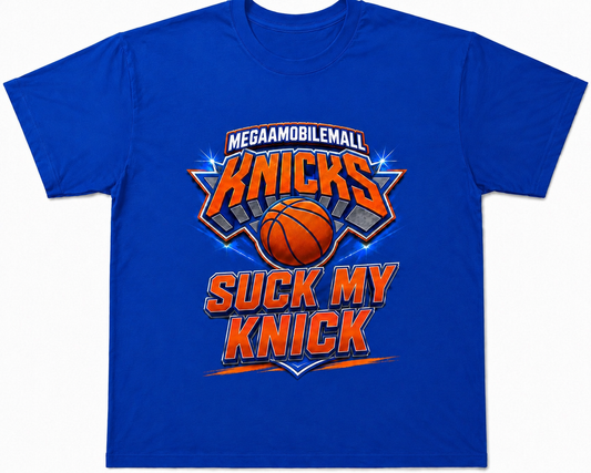 Suck My Knick Megaa Blue Tee