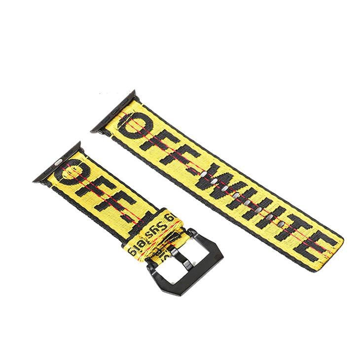 yellow off white apple watch bands 
