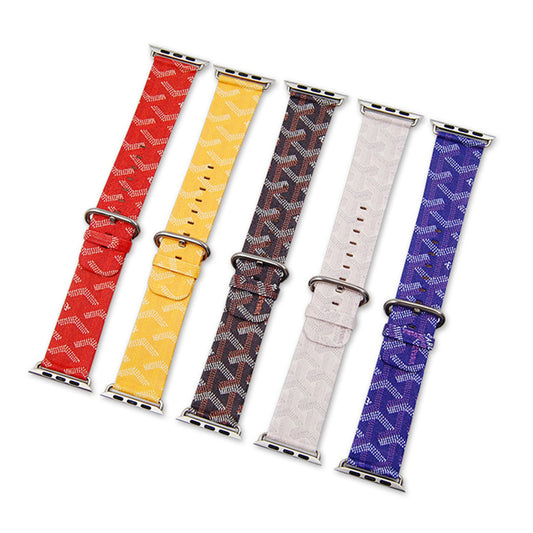 goyard apple watch bands 5 different colors red, black, white, blue, yellow