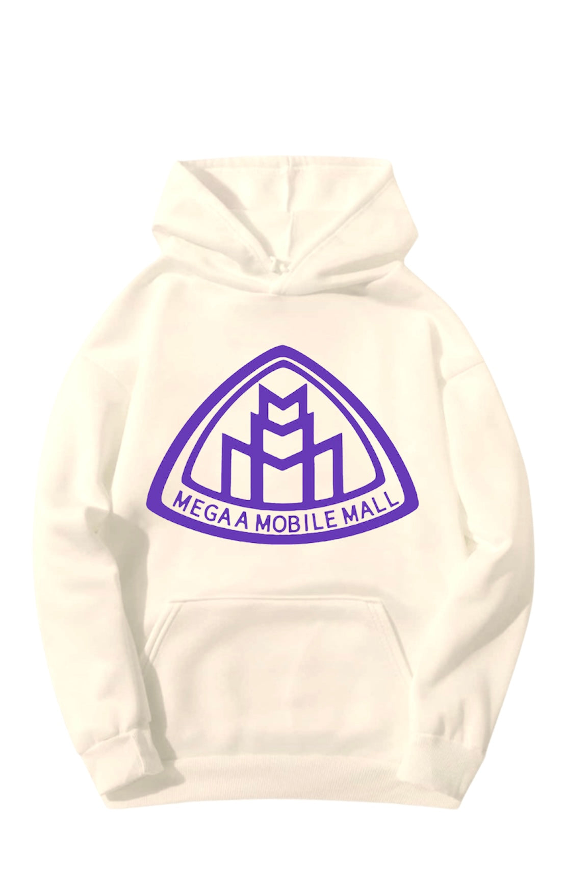 off white megaamobilemall logo Heavy Blend Fleece Hoodie with purple logo