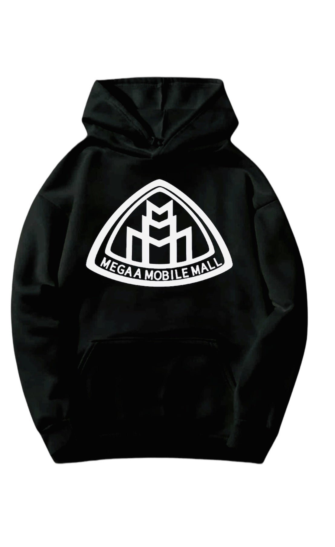 black megaamobilemall logo Heavy Blend Fleece Hoodie with white logo