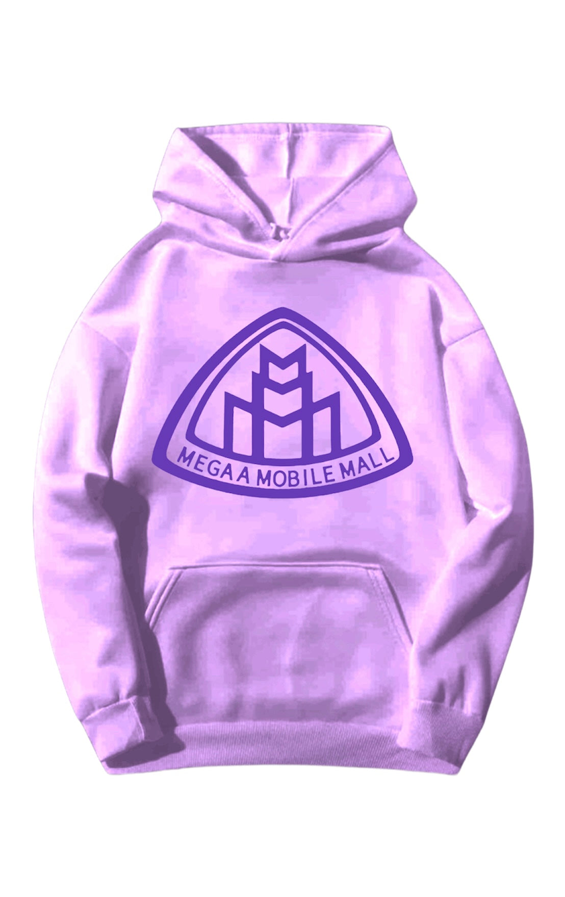 lilac megaamobilemall logo Heavy Blend Fleece Hoodie with purple logo