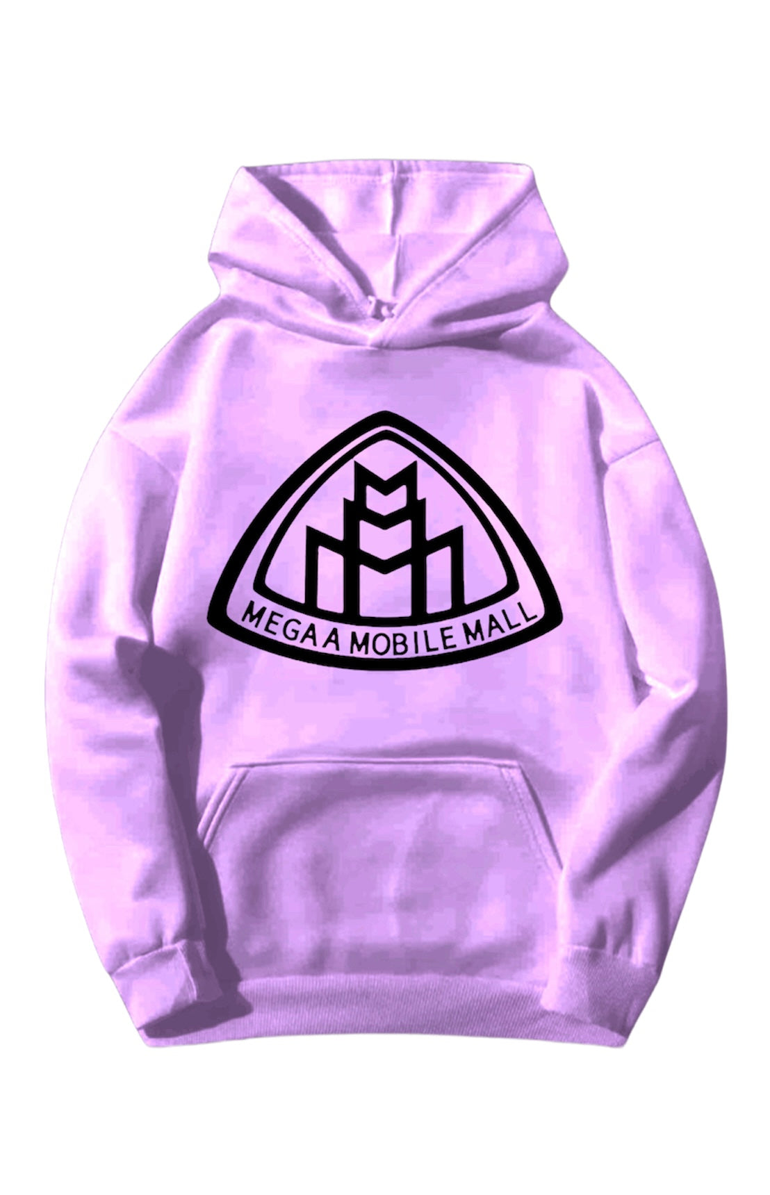 lilac megaamobilemall logo Heavy Blend Fleece Hoodie with black logo