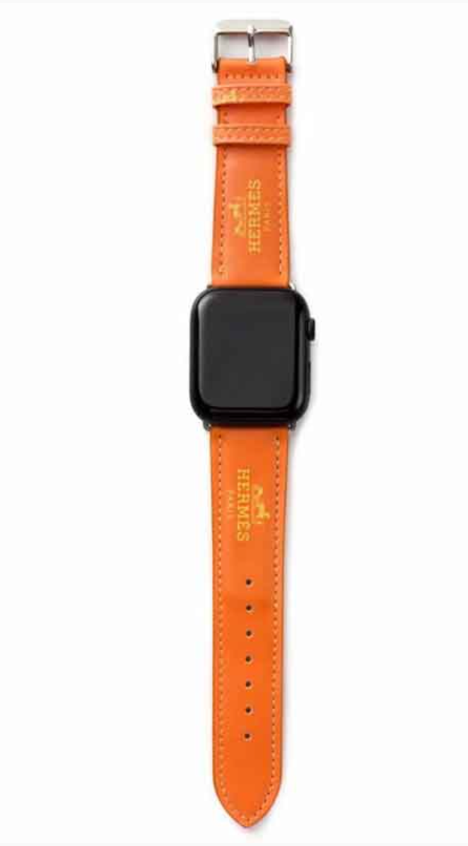 orange hermes apple watch bands  