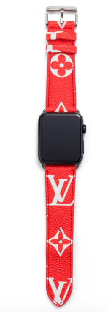 red lv apple watch bands 