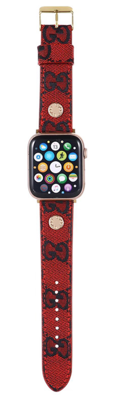 Watch Band GG Multicolor in red