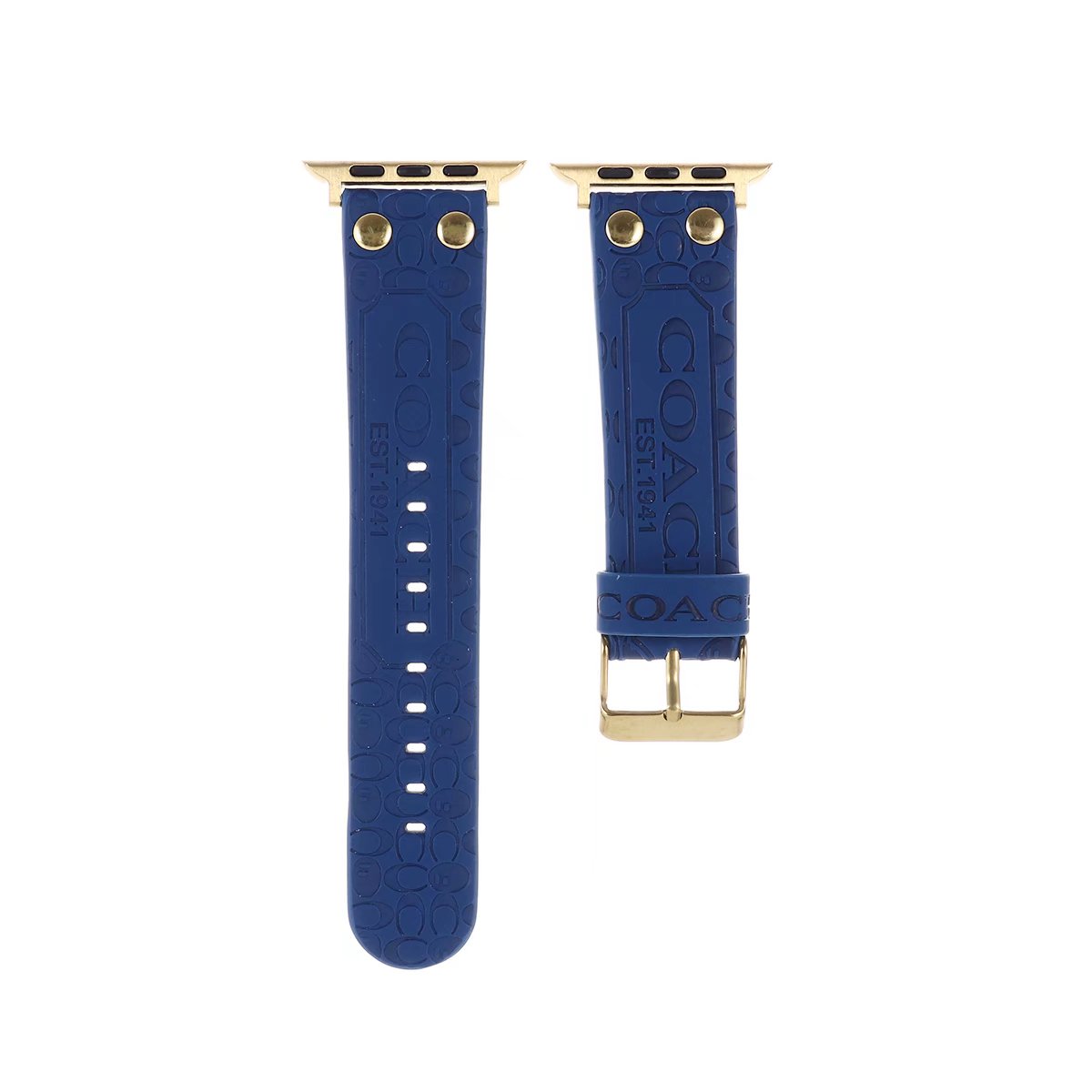 Debossed Coach Watch Band in blue