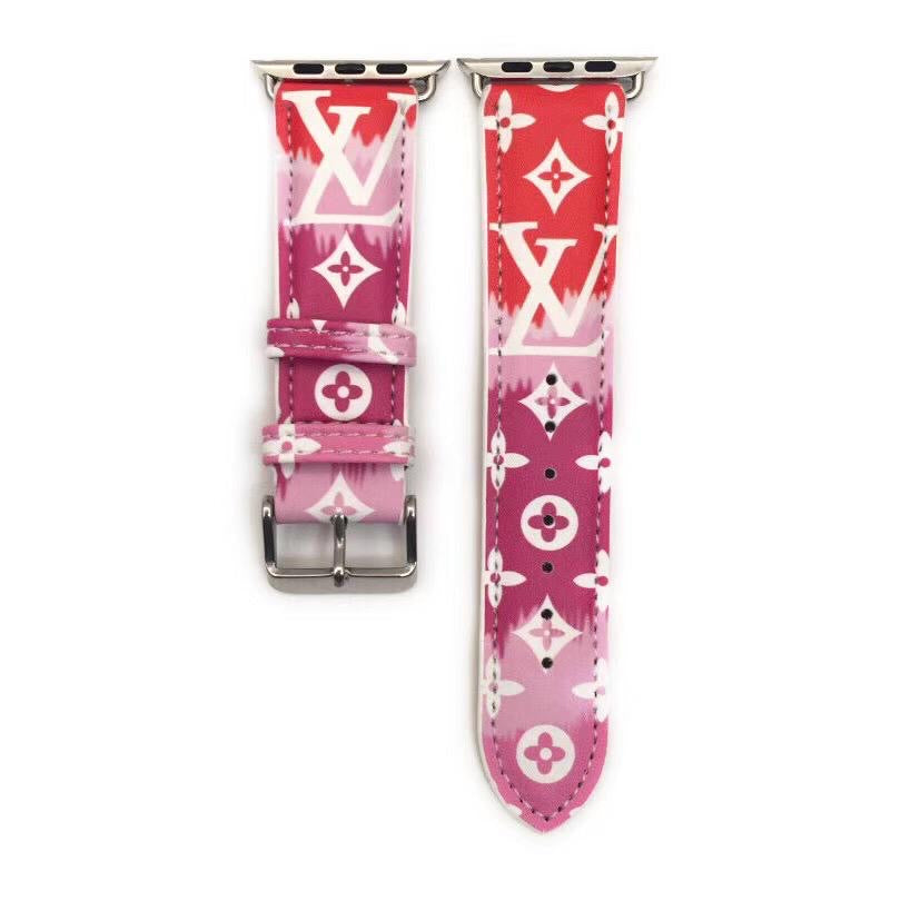 red lv escale apple watch bands multi print