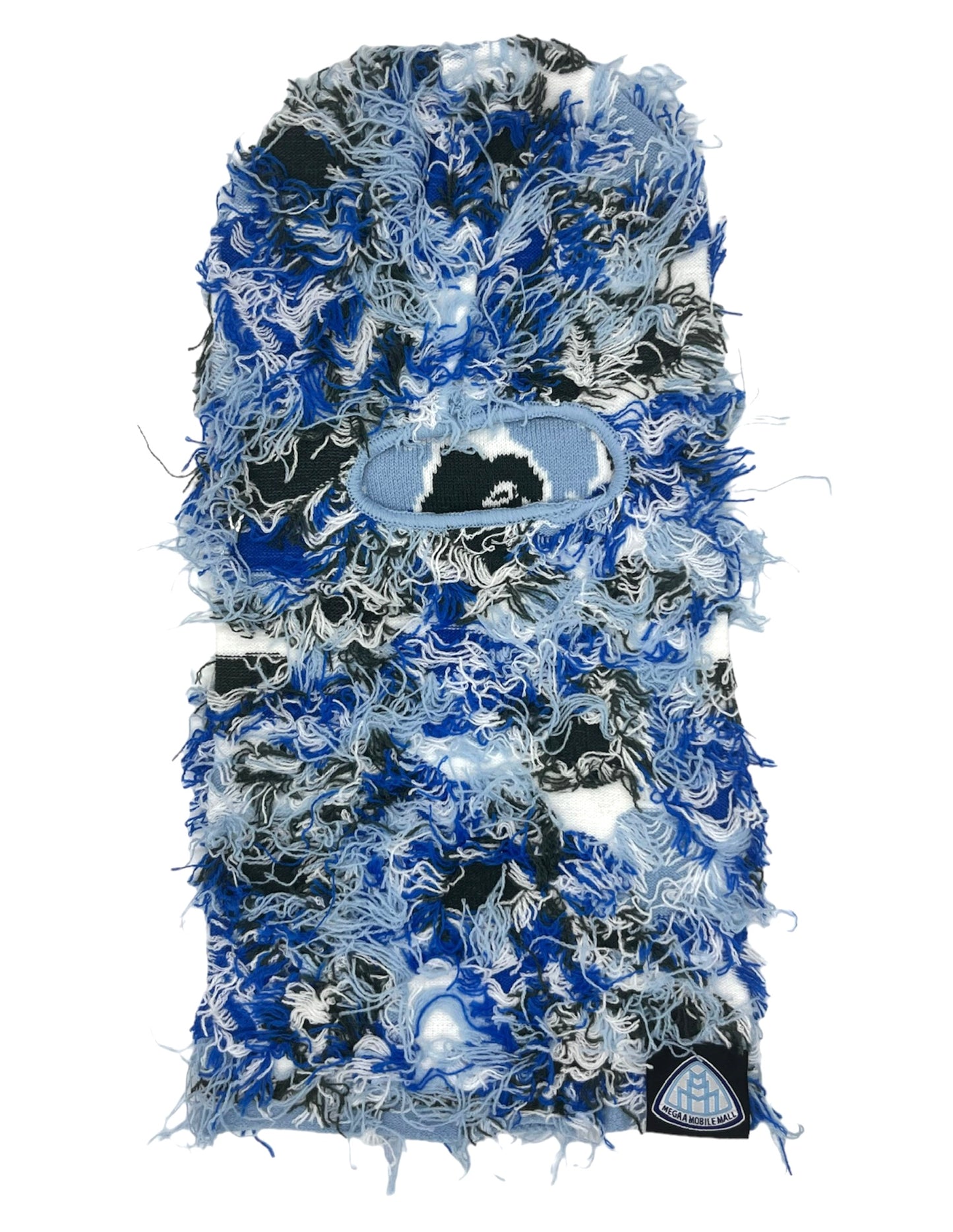 blue camo distressed ski mask
