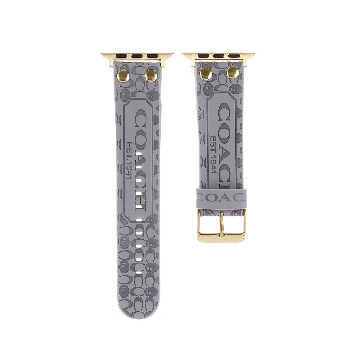 Debossed Coach Watch Band in gray