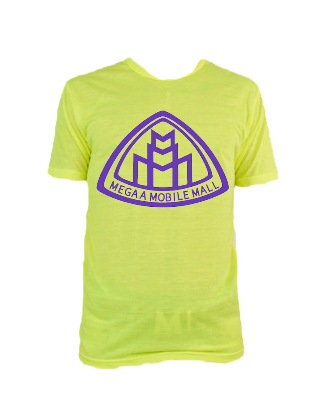 neon lime megaamobilemall short & shirt set in purple logo