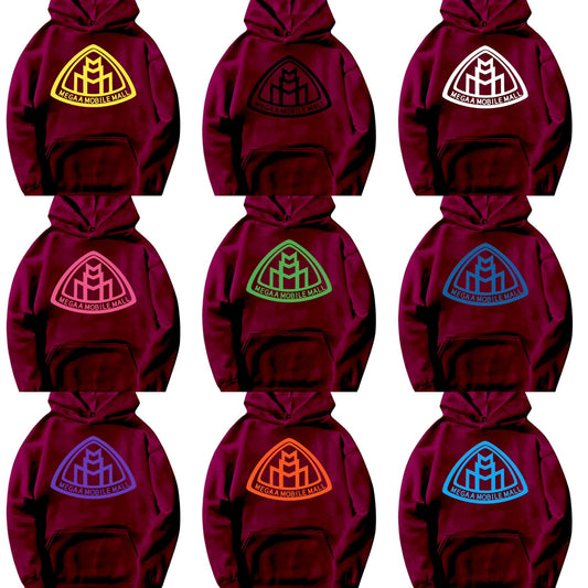 maroon MEGAAMOBILEMALL LOGO Heavy Blend Fleece Hoodie 10 logo color options