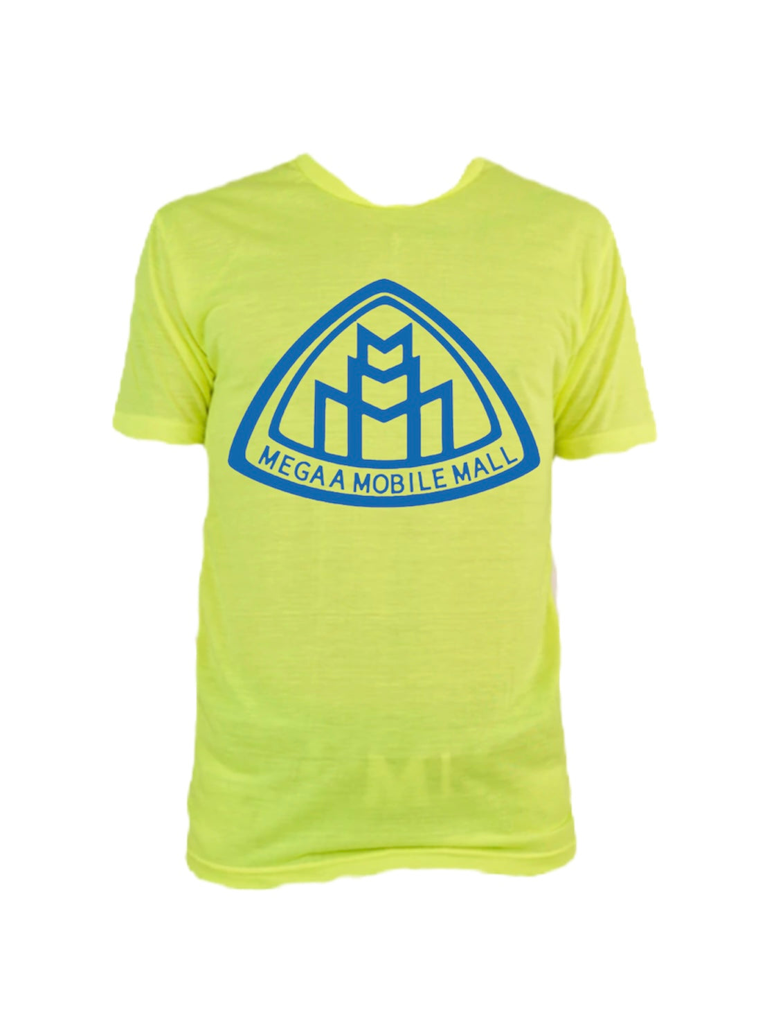 neon lime megaamobilemall short & shirt set in blue logo