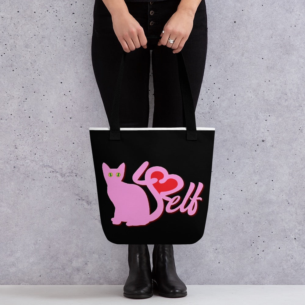 pussy for self 2 piece canvas tote bag