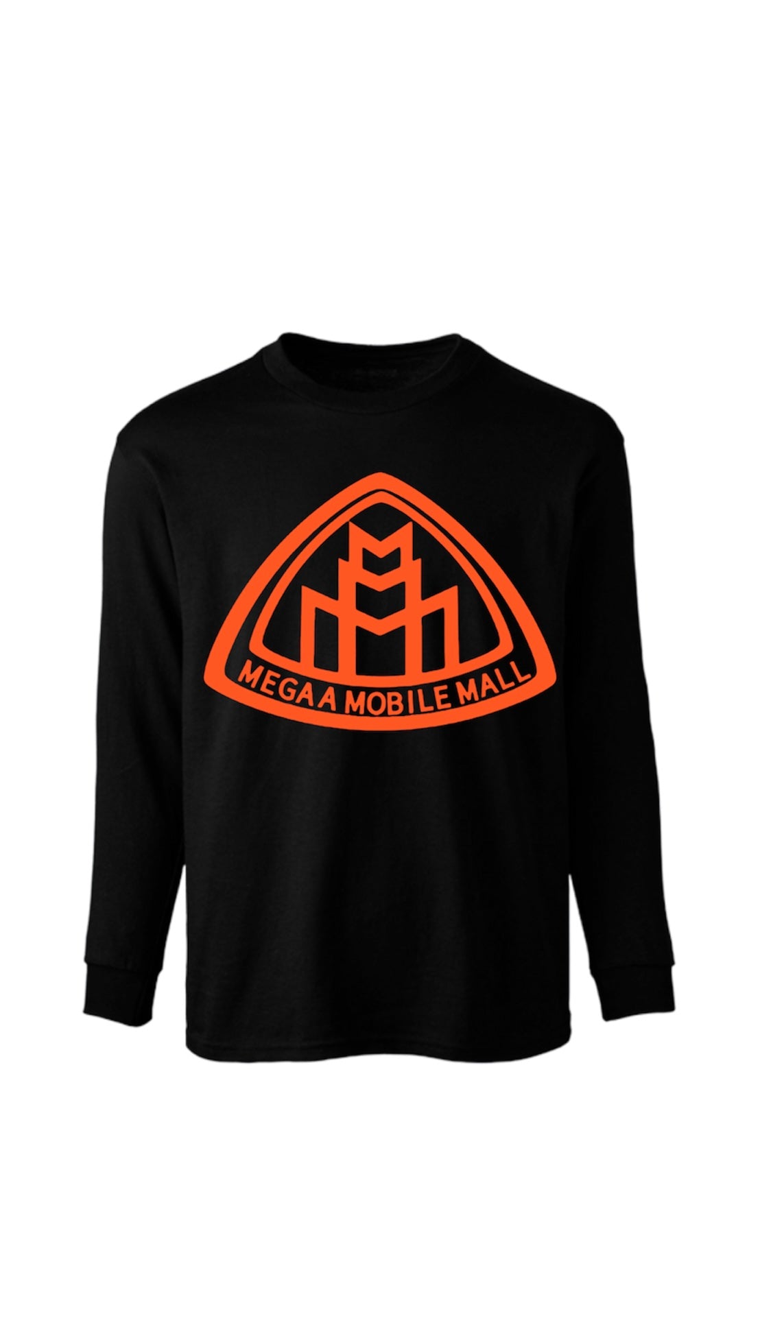 black long sleeve shirt orange logo