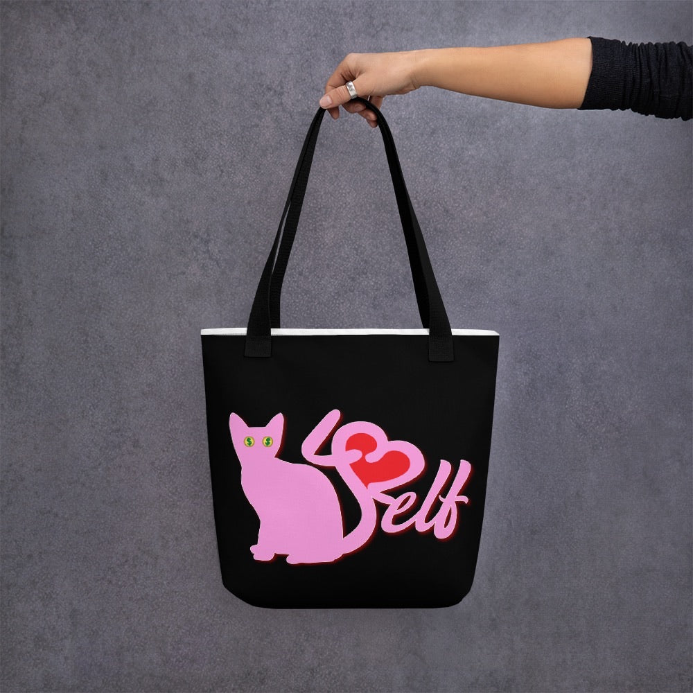 pussy for self 2 piece canvas tote bag