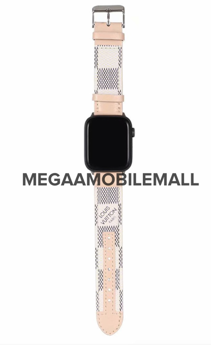 white damier lv apple watch bands