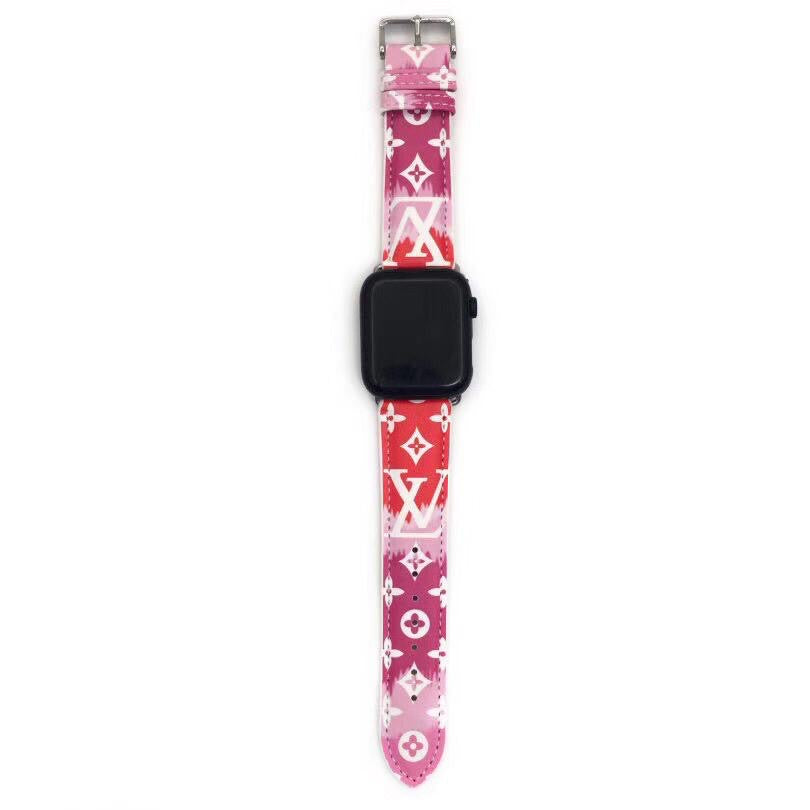 red lv escale apple watch bands multi print
