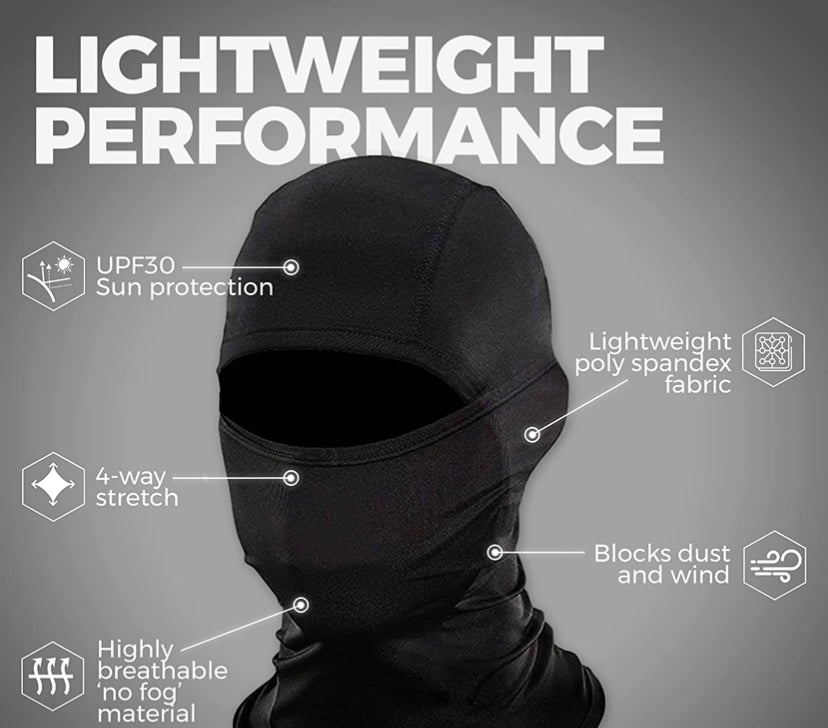 light weight performance ski mask details