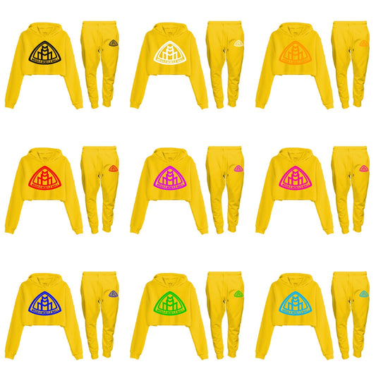 Sudadera con logo de top corto amarillo 