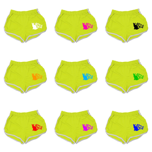 Pussy4$elf Lime Track Shorts