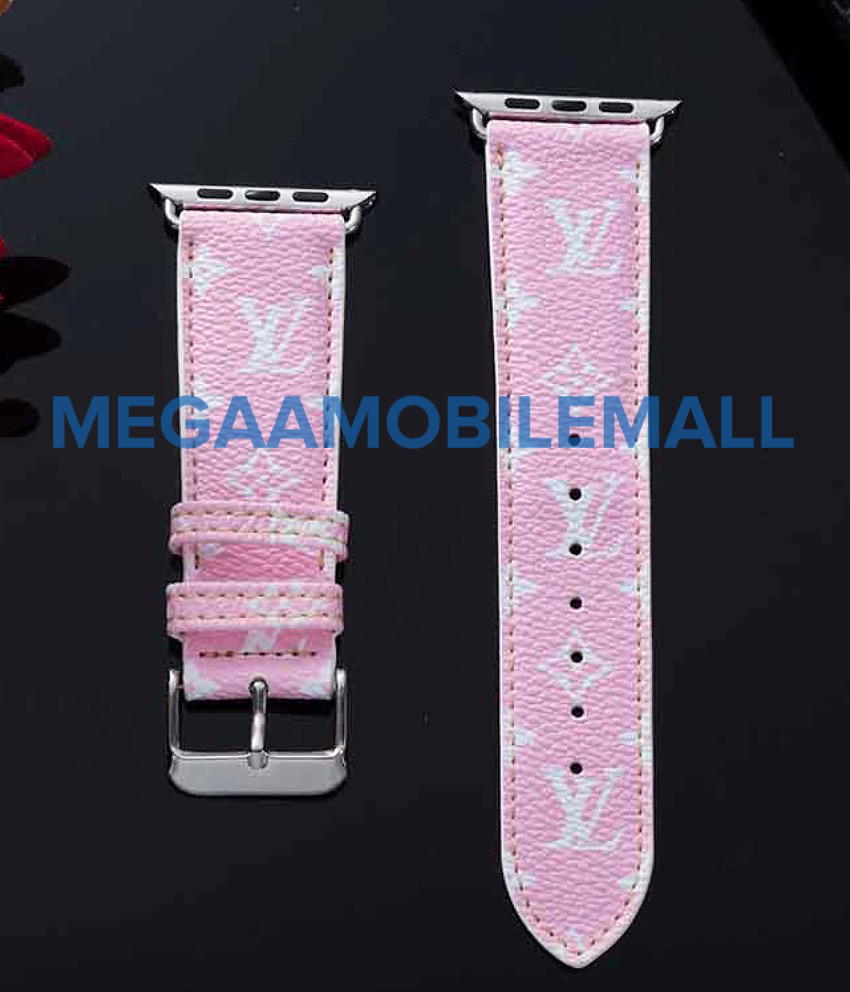 pink lv apple watch bands multi print