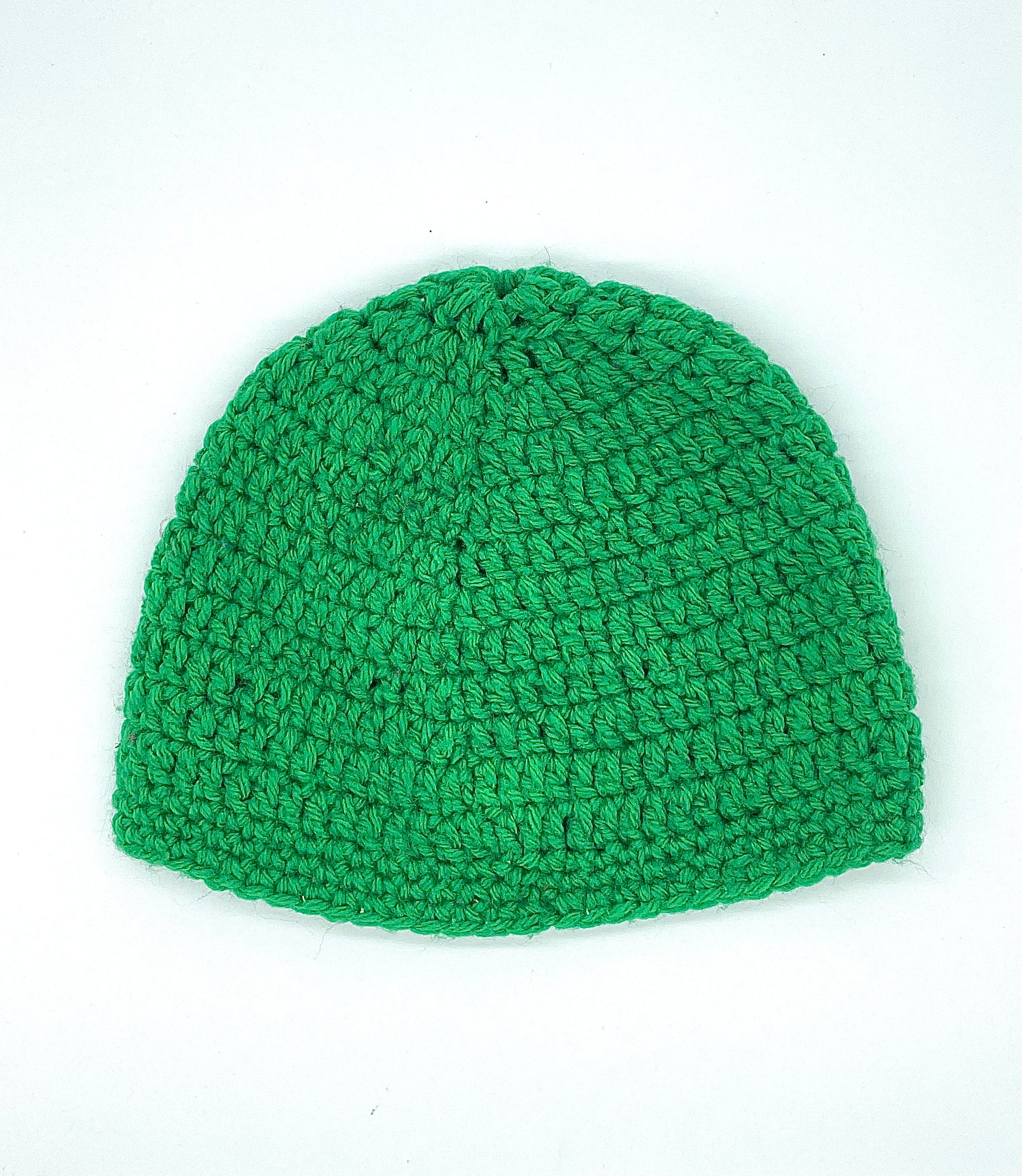 green crochet beanies