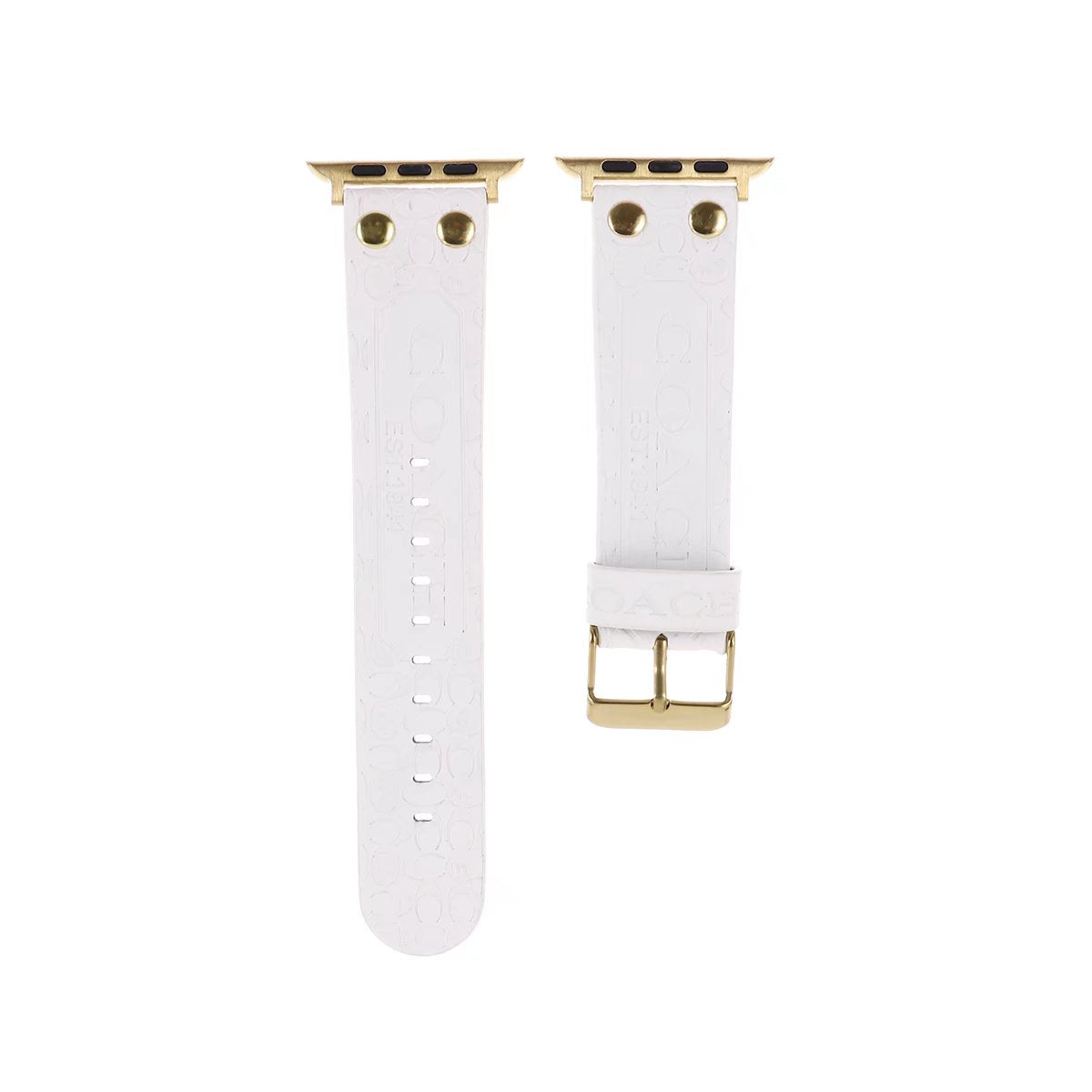 Debossed Coach Watch Band in white