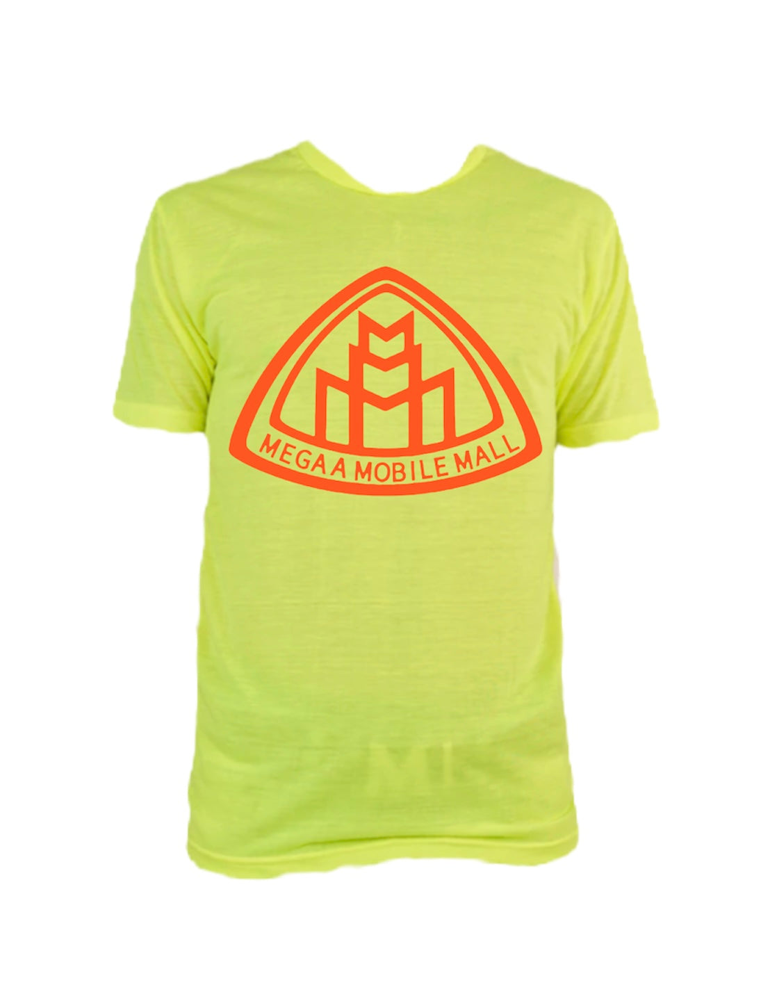 neon lime megaamobilemall short & shirt set in orange logo