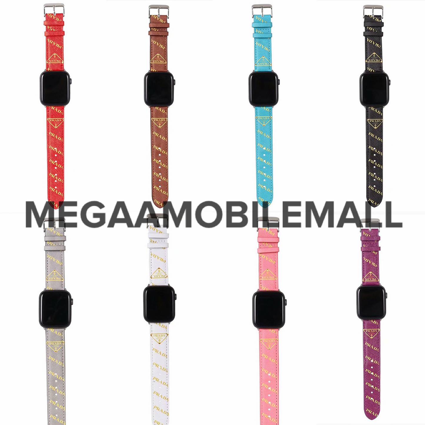 prada apple watch bands 8 different colors red, brown, black, sky blue, gray, white, purple, pink