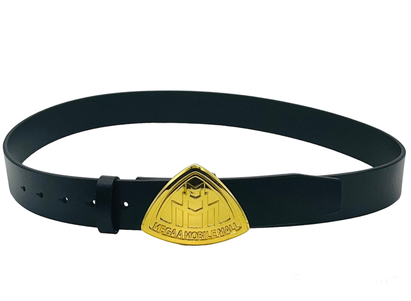triple m megaamobilemall black leather belt with gold buckle