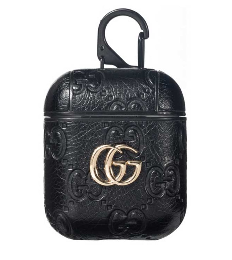 AirPod Case GG in black leather