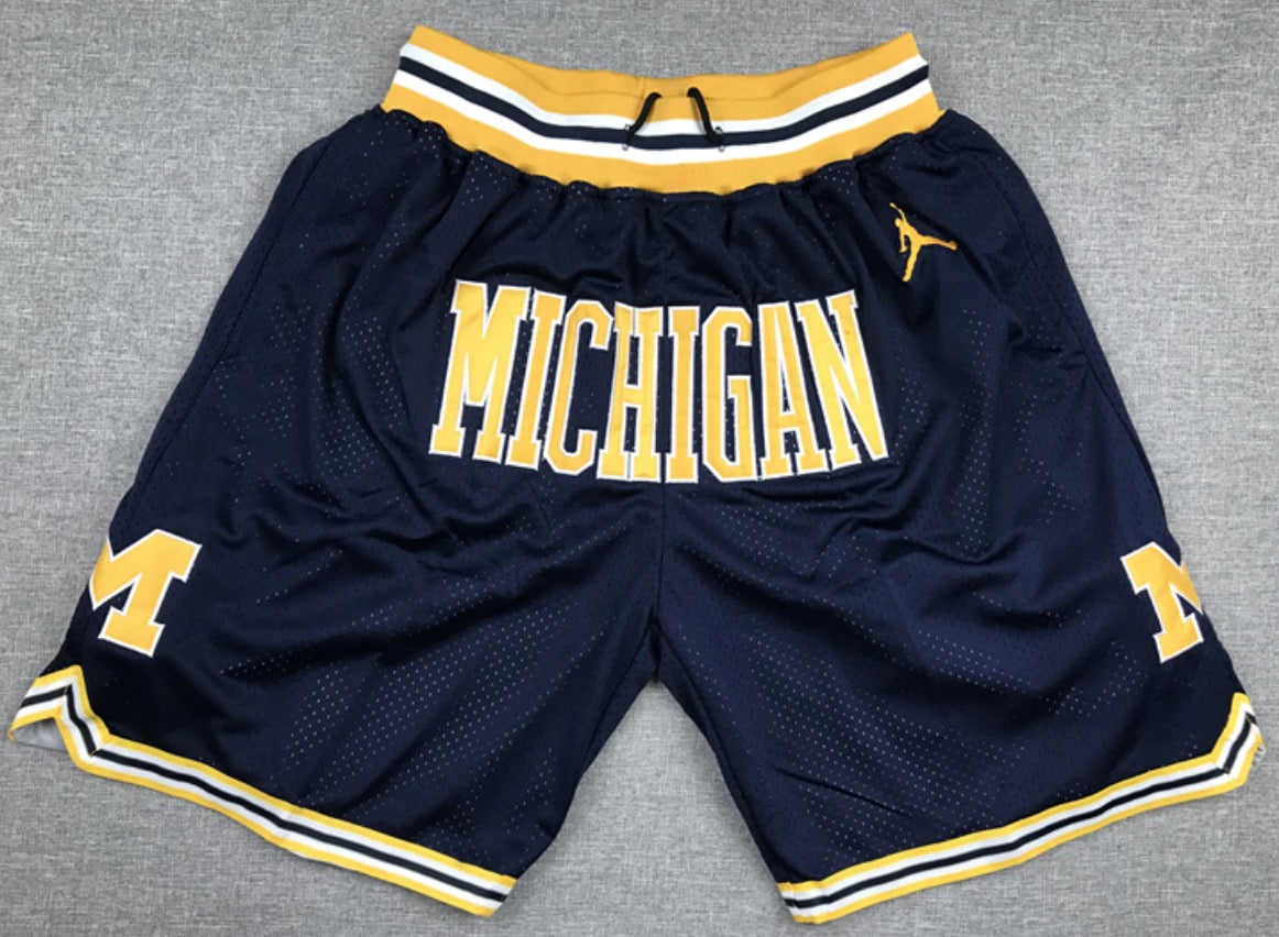 Pantalones cortos de baloncesto de la NBA de los Wolverines de Michigan
