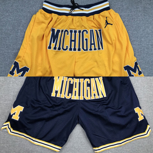 Pantalones cortos de baloncesto de la NBA de los Wolverines de Michigan