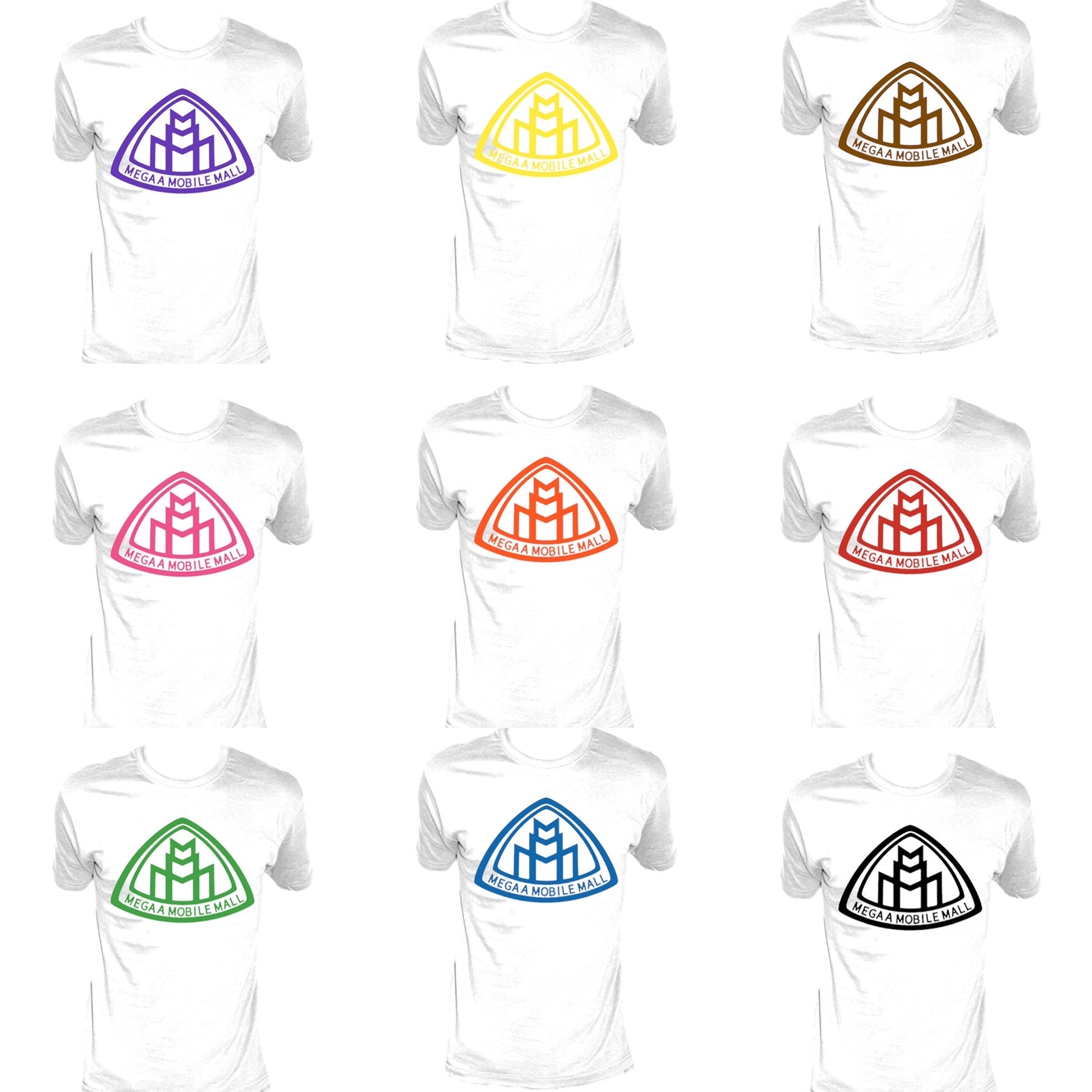 megaamobilemall White Shirt in 9 color logo options