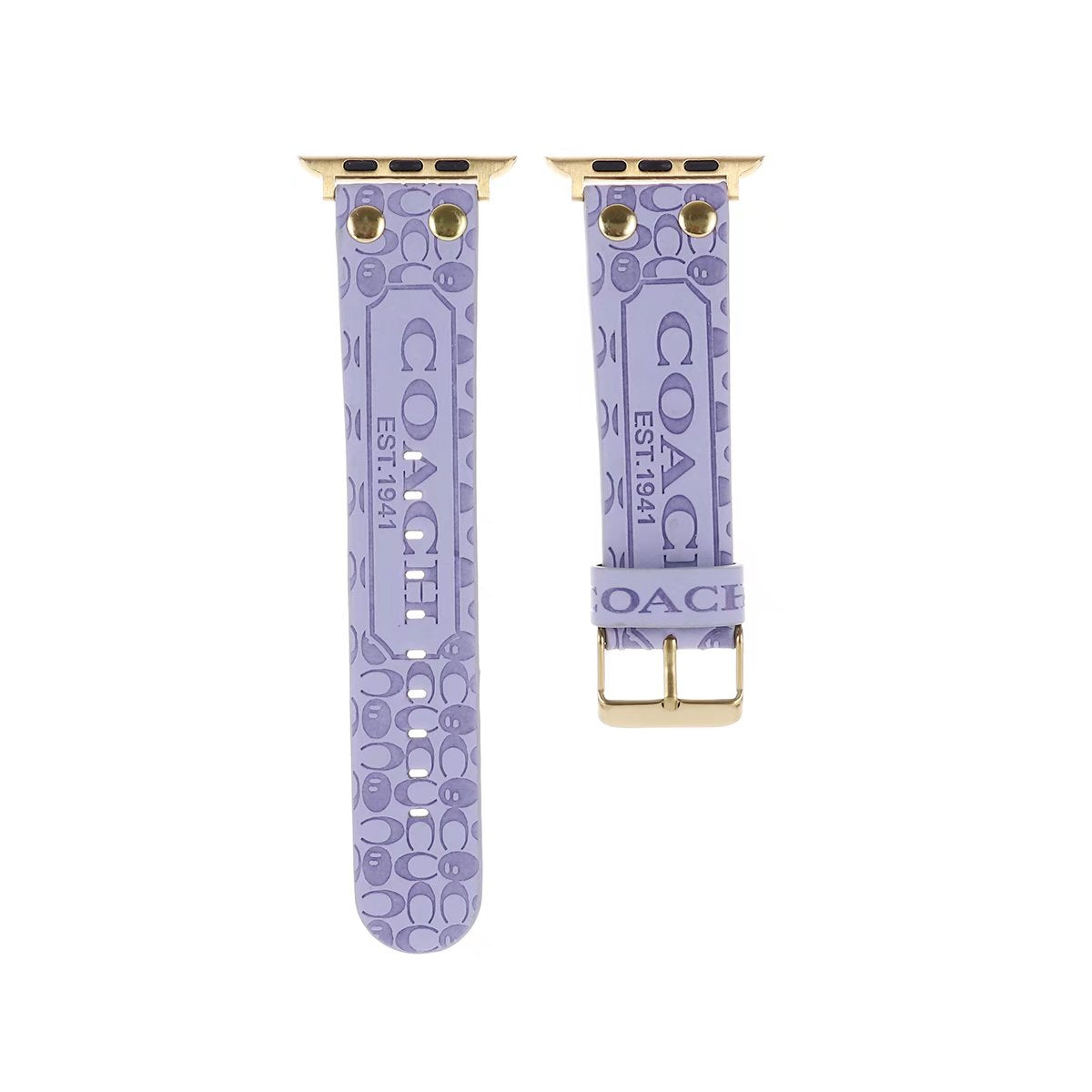Debossed Coach Watch Band in lilac